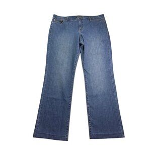 LRL Lauren Ralph Lauren Premier Straight Jeans Size 14 Medium Wash Hemmed